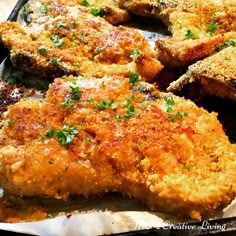 some fried food is sitting in a pan