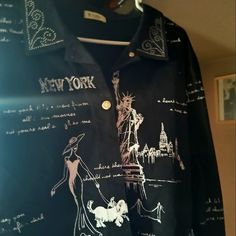 Size Extra Large Brand Cactus Button Down Shirt. It's Got New York Scenes On It Like The Statue Of Liberty And Stuff Like That And Rhinestones It's Pretty Cool And It's New With Text That's Plus Cactus Clothes, The Statue Of Liberty, Branded Shirts, Pretty Cool, Statue Of Liberty, Long Sleeve Shirt, Clothing Brand, Sleeve Shirt, Button Downs