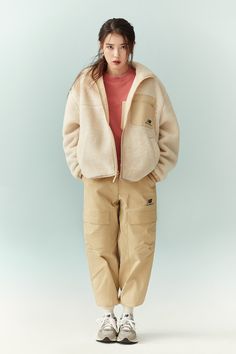 New Balance Korea, Korean Winter Outfits, Brand Magazine, Iu Fashion, Clothing Photography, Fashion Project, Korean Actresses, Oversized Jacket, Outdoor Outfit