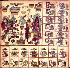 an old mexican calendar with pictures and symbols