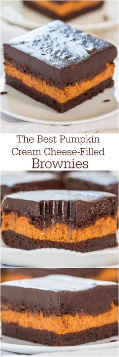 the best pumpkin cream cheese - filled brownies