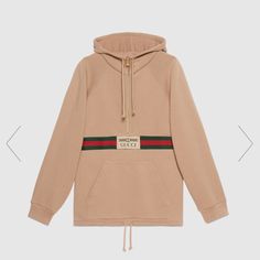 Brand New Authentic Gucci Sweatshirt! Fabric: 100% Cotton, Made In Italy Length Of Size Medium: 27.5” Gucci Hoodie, Gucci Sweatshirt, Beige Sweatshirt, Web Detail, Designer Sweatshirts, Sweater Design, Sweatshirt Dress, Vintage Logo, Top Casual