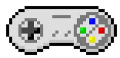 an old - school video game controller pixellated to look like it's in color