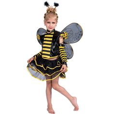 EraSpooky Little Girls Halloween Punky Bee Costume SetBlack Yellow Medium -- Details could be discovered by clicking on the image. (This is an affiliate link). Best Kids Costumes, Fairy Ballerina, Bumble Bee Costume, Ballerina Tutu, Bee Costume, Fancy Dress Up, Girls Halloween, Tutu Costumes, Dress Up Outfits