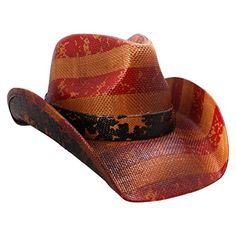 grinderPUNCH Classic American Flag Cowboy Hat American Flag Cowboy Hat, Rodeo Houston, Mens Cowboy Hats, Houston Rodeo, Cool Hat, Hat Stores, Sweat Band, Western Cowgirls