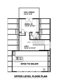 the upper level floor plan for a home