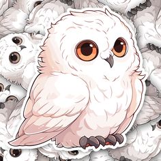 Chibi Hedwig Sticker - Turbo Vinyl Harry Potter Hedwig Drawings, Hedwig Wallpaper, Hedwig Drawing, Edwige Harry Potter, Chibi Harry Potter, Harry Potter Kawaii, Code Stickers, Superhero Stickers, Potter House