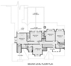 the second level floor plan for this house