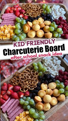 charcuterie board filled with kid snacks - pretzels, cheese cubes, mini muffins, salami, strawberries, raspberries, grapes Kid Friendly Charcuterie Board, After School Snack, Charcuterie Inspiration, Lost 100 Pounds, School Snack, Charcuterie Recipes, Summer Snacks, Toddler Snacks