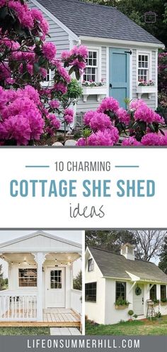 the cottage she shed has pink flowers on it