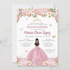 a princess birthday party with pink flowers and butterflies