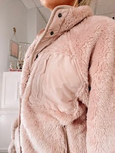 Felice Blush Pink Jacket | Sassy Shortcake | sassyshortcake.com Pink Outerwear With Pockets For Loungewear, Cozy Pink Outerwear With Faux Fur Lining, Cozy Pink Outerwear With Pockets, Sassy Shortcake, Pinterest Tumblr, Valentine's Gifts, Pink Jacket, Snap Button, Blush Pink