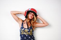 "4th of July star tank with gold foil \"USA\". A must-have for your summer beach parties. ⭐️ Sizes Available - XSmall/Small/Medium/Large/XL/2XL (Measurements are taken across the front of the garment lying on a flat surface) - I recommend comparing the listing measurements to a similar shirt you own that fits you well to find the perfect fit for you. XSMALL Chest (Armpit to Armpit) - 13 3/4\" Length (Shoulder Seam to Bottom Hem - 25 3/4\" SMALL Chest (Armpit to Armpit) - 15 1/4\" Length (Shoulde Star Tank Top, Summer Beach Party, 4th Of July Outfits, 1 Direction, Have A Beautiful Day, Pinterest Fashion, Star Shirt, Liam Payne, Red White And Blue