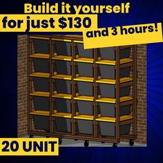 a bookcase with lots of books on it and the words build it yourself for just $ 130 and 3 hours