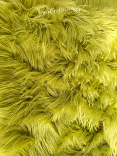 a close up view of a green furry material