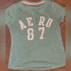 Nwot Large Women's Juniors Aeropostale Button Shirt Cotton Button-up Tops With Letter Print, Casual Button-up T-shirt, Aeropostale Shirts, Really Cute Outfits, Button Shirt, Aeropostale, Shirt Color, Colorful Shirts, Cute Outfits