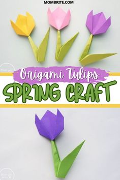 origami tulips are the perfect spring craft for kids