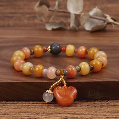 Balance In Life, Peaceful Energy, Yellow Agate, Garnet Bracelet, Moonstone Crystal, Rainbow Bracelet, Natural Gemstone Jewelry, Moonstone Bracelet, Natural Gold