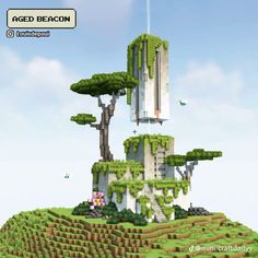 Future Minecraft Builds, Minecraft Future Building, Minecraft Epic Base, Minecraft Amplified Builds, Cool Beacon Designs Minecraft, Minecraft Circular Base, Beacon Builds Minecraft, Minecraft Wind Turbine, Minecraft Pedestal