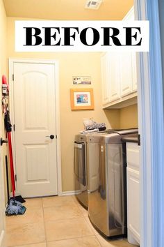 an image of a clean kitchen with the words before and after overlaying it