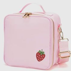 Introducing our Insulated Strawberry Lunch Tote - a delightful fusion of style and practicality that brings a touch of sweetness to every mealtime. Whether you're a kid heading to school or an adult off to work, this charming lunch tote is designed to keep your treats fresh while showcasing a playful strawberry embroidery. 🍓 Whimsical Strawberry Embroidery: Adorned with an intricately embroidered strawberry design, this lunch tote adds a dash of whimsy to your daily routine. The attention to de Strawberry Lunch, Embroidered Strawberry, Kids Gift Ideas, Strawberry Embroidery, Strawberry Design, Backpack Set, Sac Lunch, Pink Quotes, Insulated Bags