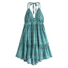 Lasaky - Vintage Cotton Printed Open Back Camisole Dress - Casual Beach Short Dress, Bodycon Maxi Skirt, Boho Dress Short, Short Beach Dresses, Strap Dresses, Dresses Boho, Boho Mini Dress, Y2k Aesthetic Outfits, Camisole Dress