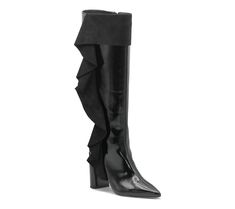 With edgy ruffle detailing running along the side, these knee-high boots give runway vibes. From Charles by Charles David. Charles David, Knee High Boots, High Boots, Knee High, High Fashion, Fashion Shoes, Shoe Boots, Running, Boots