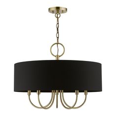 Livex Lighting - 40115-01 - Five Light Pendant - Huntington - Antique Brass Oil Rubbed Bronze Chandelier, Antique Brass Chandelier, Bronze Chandelier, 5 Light Chandelier, Metal Floor Lamps, Livex Lighting, Drum Pendant, Gold Chandelier, Chandelier Shades