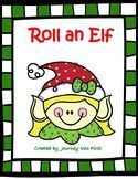 a book cover for roll an elf with a green and white striped frame on it