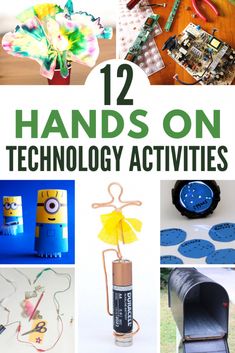 twelve handmade crafts and activities for kids to do with their hands on technology devices