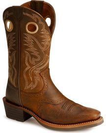 Ariat Heritage Rough Stock Cowboy Boots - Square Toe, Brown #sweater Mens Boots Online, Square Toe Cowboy Boots, Cowboy Boots Square Toe, Brown Fall, Boots Square Toe, Mens Cowboy, Mens Cowboy Boots, Cowboy Boot, Cool Boots