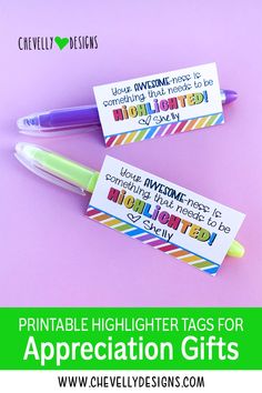 printable highlighter tags for appreciation gifts