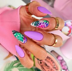 Fantastic Nails, Tropical Nails, Purple Nail, Vacation Nails, Ideas Nails, Trendy Nail Design, Chic Nails, Dope Nails