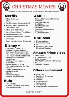 More than 50 DisneyHuluNetflixAmazon Prime Video and other family favorite family Christmas movies to stream at home this holiday season. Netflix Christmas Movies, Christmas Movies List, Family Christmas Movies, Xmas Movies, Film Netflix, Christmas Movie Night, Miracle On 34th Street, Best Christmas Movies, Movie To Watch List