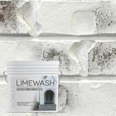 a white brick wall with the words limewash on it