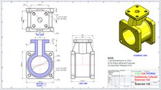 the technical drawing shows how to draw an object in solid and solid form with cad drawings