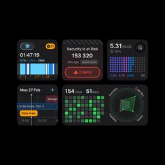 an iphone screen showing the different dashboards