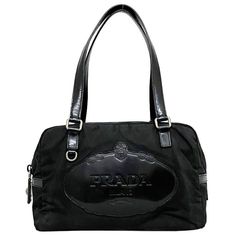 Prada Mini Boston Bag Handbag Leather Black Silver Size: (Approx.) W:28cmh:18cmd:13cm Color: Black Silver Prada Mini, Boston Bag, Boston, Black Silver, Bags Handbags, Leather Handbags, Prada, Bag Lady, Kitty