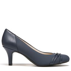 Timeless meets today with this easy-to-wear pump. Womens dress shoes with a faux leather or fabric upper, round toe, and interwoven strap detail. Linings, toe, box and heel counter partially crafted from recycled materials. Office Heels With Heel Strap In Synthetic Material, Formal Synthetic Court Shoes With Heel Strap, Formal Court Shoes With Heel Strap, Synthetic Medium Width Court Shoes For Office, Chic Leather Pump With 4-inch Heel, Classic Blue Heels With 4-inch Heel, Elegant Pumps With 4-inch Heel Medium Width, 4-inch Heel Medium Width Closed Toe Pump, 4-inch Heel Medium Width Kitten Heels With Closed Toe