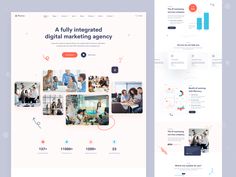 the landing page for an interactive digital marketing agency, with images and text on it