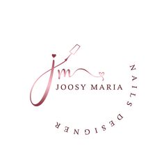 the logo for jossy maria hair and beauty studio, which has been designed to look