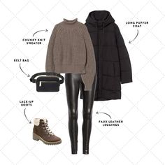 Chic Cold-Weather Outfits to Wear to School Pickup | The Everymom School Pickup Outfit Winter, Winter School Drop Off Outfit, School Drop Off Outfit Mom Winter, Beach Cold Weather Outfit, School Pickup Outfit, Long Puffer Jacket Outfit, Puffer Coat Outfit, Outfits To Wear To School, Simple Winter Outfits