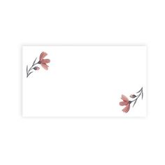 an empty card with pink flowers on it