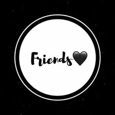 a black and white circle with the word friends written in it