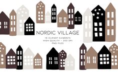 a group of houses with the words modern village