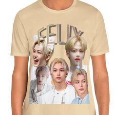 Cute Bang Chan Tee, Aesthetic Bang Chan Tee, Aesthetic Kpop Tee, Aesthetic Stray Kids Tee, Cute Kpop Tee This classic unisex jersey short-sleeve tee fits like a well-loved favorite.  - Tear-away label - Tapered shoulders  - Dual side seams   - Made with 100% Airlume combed and ring-spun cotton, a lightweight fabric (4.2 oz/yd² (142 g/m that is easy to layer, and breathable (fiber content may vary for different colors). Perfect for active and leisure wear.  - The retail fit that is perfect for casual and semi-formal settings.  - The crew neckline adds a classic, neat style that's perfect for accessorizing. Bella+Canvas manufactures all its products in the US and internationally in humane, no-sweat-shop, sustainable way and is part of the Fair Labor Association as well as Platinum WRAP certi Kpop Graphic Print Crew Neck Shirt, Summer Crew Neck Kpop T-shirt, Summer Kpop Crew Neck T-shirt, Summer Kpop Style Short Sleeve Top, Kpop Short Sleeve T-shirt For Spring, Kpop Cotton Top With Character Print, Kpop Style Short Sleeve T-shirt For Spring, Kpop Style Cotton Top With Character Print, Kpop Style Short Sleeve Top For Spring