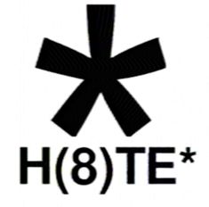 the h8te logo is shown in black and white, with an inverted design