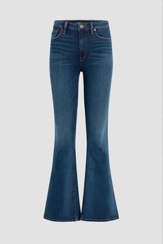 The Holly High-Rise Flare Jean is cut from premium super stretch denim. Features an elevated waistline, classic five-pocket details, and a fitted leg that breaks at the knee. It's our most popular style from Hudson at HAVEN. - Front Rise: 11", Leg Opening: 23.5", Inseam: 34"- Model Height 5'8"- Model wearing size 25- Measurements based on size 27 - Content: 54% Cotton 38% Modal 6% Polyester 2% Lycra Woven Pant - Machine wash cold with like colors- Do not bleach- Tumble dry low or hang to dry High Rise Flare Jeans, Abercrombie And Fitch Jeans, Petite Jeans, Relaxed Fit Jeans, Hudson Jeans, Part Time, Jeans Boyfriend, Pocket Detail, Popular Style