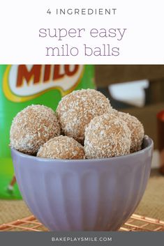 four ingredient super easy mini balls in a bowl