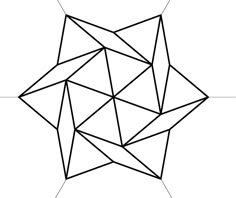 an abstract geometric design made up of three intersecting lines, with one diagonal line in the middle